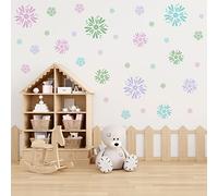 AnFigure 31pcs Blooming Flower Fireworks Pattern Wall Decals Attractive Floral Wall Stickers for Holiday Decoration Girls Bedroom Classroom Nursery Playroom Wall Decals Beautiful Circle Wall Decor