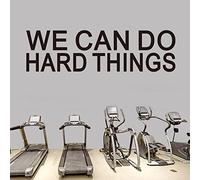 AnFigure Gym Quotes Wall Decals: Inspirational Office Vinyl Art Wall Stickers for Garage Classroom School Workspaces - We Can Do Hard Things 45"x12.6"