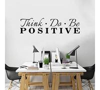 AnFigure Gym Quotes Wall Decals: Inspirational Office Vinyl Art Wall Stickers for Garage Classroom School Workspaces - Think Do Be Positive 45"x12.6"