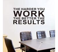 AnFigure Gym Quotes Wall Decals: Inspirational Office Vinyl Art Wall Stickers for Garage Classroom School Workspaces - The Harder You Work The Better The Results 28.6"X15"