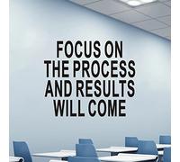 AnFigure Office Quotes Wall Stickers: Inspirational Gym Vinyl Art Wall Decals for Garage Classroom School Workspaces - Focus On The Process 18"X15"