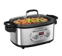 Anfilank - 10-in-1 Programmable Slow Cooker with Timer, 6.8 Quart, Preset for Vacuum Cooking, Baking, Sipping, Cooking Rice and More, Stainless Steel Pot