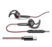 ANFLOWE ES850 - Wired USB C Headphones for Sports Running, Half In-Ear Earbuds with Mic, Secure Fit, Tangle-Free, Pure Sound, Type C Earphones for Workouts, Gym, Jogging