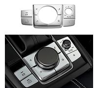 ANFOKAS 8pcs Compatible with Mazda 3 CX-30 CX-50 Accessories 2025 2024 2023 2022 2021 2020 Car Center Console Cover Gears Gear Panel Gear Shift Knob Button Cover Trims -Silver