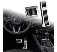 ANFOKAS for Mazda 3 6 CX5 CX9 Accessories Car Auto Foot Pedal Covers Rest Brake Gas Accelerator Pedal Pads Aluminum Sporty Anti-Slip Pedals -Silver