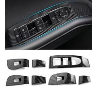 ANFOKAS for Mazda 3 CX-30 2023 2022 2021 2020 Accessories ABS Sporty Auto Car Armrest Window Lift Down Control Panel Door Lock Switch Cover Trim for Left Side Drive Car - Carbon Fiber Style