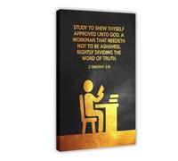 ANFOTCM 2 Timothy 2 15 Canvas Wall Art Print Poster For Home School Office Decor 12x18inch(30x45cm)