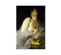 ANFOTCM Arnold Bocklin,The Death of Cleopatra, Modern Wall Prints Abstract Geometric Minimalist Art Framed Canvas Prints For Office Bedroom Wall Decor 16x24inch(40x60cm)