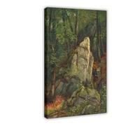 ANFOTCM Asher Brown Durand,Study of Rocks in Pearson's Ravine, 1850,famous V5365 Canvas Poster Bedroom Decor Sports Landscape Office Room Decor Gift 24x36inch(60x90cm)