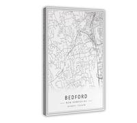 ANFOTCM Bedford NH Street Acrylic Glass City Road Poster Print for Teen Boys Room Wall Art Canvas Painting Print 16x24inch(40x60cm)