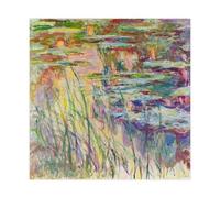 ANFOTCM Claude Monet,Reflections on The Water,famous Poster Canvas Artwork Prints Rustic Farmhouse Decorations for Living Room Bathroom Bedroom 20x20inch(50x50cm)