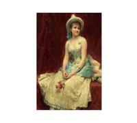 ANFOTCM Daniel Hernandez,Pierrette,Girl with Roses,famous Canvas Poster Wall Art Decor Print Picture Paintings for Living Room Bedroom Decoration 16x24inch(40x60cm)