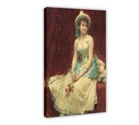 ANFOTCM Daniel Hernandez,Pierrette,Girl with Roses,famous Poster Print for Teen Boys Room Wall Art Canvas Painting Print 12x18inch(30x45cm)