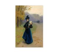 ANFOTCM Daniel Hernandez,Woman in The Bois De Boulogne, 1885, Modern Wall Prints Abstract Geometric Minimalist Art Framed Canvas Prints For Office Bedroom Wall Decor 16x24inch(40x60cm)