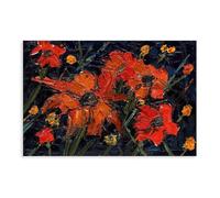 ANFOTCM Daniel Nichols Contemporary Oil, Orange Echinacea Original Vintage Antique Artwork Canvas Poster Wall Art Bedroom Decor Office Room Kitchen Decor Gift 20x30inch(50x75cm)