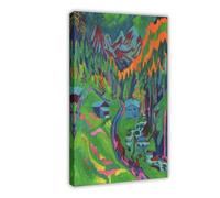 ANFOTCM Ernst Ludwig Kirchner,Sertig Path in Summer, 1924, Modern Wall Prints Abstract Geometric Minimalist Art Framed Canvas Prints For Office Bedroom Wall Decor 20x30inch(50x75cm)