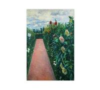 ANFOTCM Gustave Caillebotte,Garden Path with Dahlias in Petit Gennevilliers Modern Wall Prints Abstract Geometric Minimalist Art Framed Canvas Prints For Office Bedroom Wall Decor 24x36inch(60x90cm)