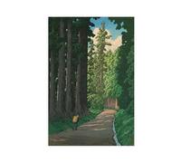 ANFOTCM Hasui Kawase,The Road to Nikko,japanese Painting, Canvas Poster Bedroom Decor Sports Landscape Office Room Decor Gift 24x36inch(60x90cm)