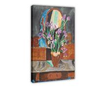 ANFOTCM Henri Matisse,Vase of Irises 1912, Vintage Wall Decoration Famous Oil Paintings for Living Room Classic Artwork Pictures Home Decor 20x30inch(50x75cm)