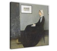 ANFOTCM James Abbott McNeill Whistler,Whistlers Mother, Canvas Poster Wall Art Bedroom Decor Office Room Kitchen Decor Gift 28x28inch(70x70cm)