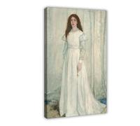 ANFOTCM James McNeill Whistler,Symphony in White, No. 1 The White Girl, Canvas Poster Wall Art Decor Print Picture Paintings for Living Room Bedroom Decoration 12x18inch(30x45cm)