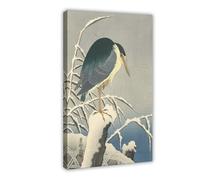 ANFOTCM Koson Ohara,Reiger in Sneeuw,Japanese, Poster for Room Aesthetics Canvas Wall Art Poster And Print 16x24inch(40x60cm)