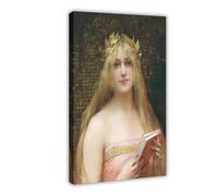ANFOTCM Leon Comerre,A Classical Beauty,Reading A Portrait of A Woman, Poster Print for Teen Boys Room Wall Art Canvas Painting Print 24x36inch(60x90cm)