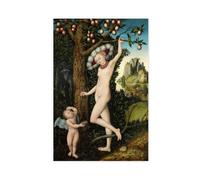 ANFOTCM Lucas Cranach,Cupid Complaining to Venus, 1525, Poster Print Decorative Painting Canvas Wall Art Living Room Posters Bedroom Painting 24x36inch(60x90cm)