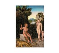 ANFOTCM Lucas Cranach The Elder,A Faun And His Family with A Slain Lion,1526, Canvas Wall Art Print Poster For Home School Office Decor 16x24inch(40x60cm)