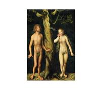 ANFOTCM Lucas Cranach The Elder,Adam And Eve, 1510, Canvas Wall Art Print Poster For Home School Office Decor 12x18inch(30x45cm)
