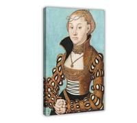 ANFOTCM Lucas Cranach The Elder,Portrait of A Noble Saxon Lady, Canvas Poster Wall Art Decor Print Picture Paintings for Living Room Bedroom Decoration 24x36inch(60x90cm)