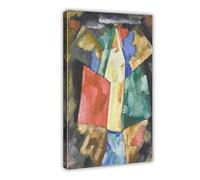 ANFOTCM Marsden Hartley,Abstraction Blue, Yellow And Green, Canvas Poster Bedroom Decor Sports Landscape Office Room Decor Gift 20x30inch(50x75cm)