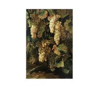 ANFOTCM Master of The Acquavella Still-Life,Green Grapes with Leaves, Canvas Poster Wall Art Bedroom Decor Office Room Kitchen Decor Gift 24x36inch(60x90cm)
