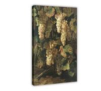 ANFOTCM Master of The Acquavella Still-Life,Green Grapes with Leaves, Canvas Posters Wall Art Bedroom Office Room Decor Gift 16x24inch(40x60cm)