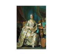 ANFOTCM Maurice Quentin De La Tour,Portrait of The Marquise De Pompadour, 1755, Canvas Poster Wall Art Decor Print Picture Paintings for Living Room Bedroom Decoration 20x30inch(50x75cm)