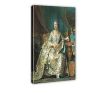 ANFOTCM Maurice Quentin De La Tour,Portrait of The Marquise De Pompadour, 1755, Canvas Poster Wall Art Decor Print Picture Paintings for Living Room Bedroom Decoration 24x36inch(60x90cm)