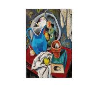ANFOTCM Max Weber,Still Life with Blue Pitcher, 1911, Vintage Wall Decoration Famous Oil Paintings for Living Room Classic Artwork Pictures Home Decor 12x18inch(30x45cm)