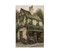 ANFOTCM Medieval Irish Tavern Vintage Pub Scene Rustic Vintage Wall Decoration Famous Oil Paintings for Living Room Classic Artwork Pictures Home Decor 20x30inch(50x75cm)