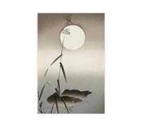 ANFOTCM Ohara Koson,Two Mallards in Water Between Reeds And A Full Moon Poster for Room Aesthetics Canvas Wall Art Poster And Print 20x30inch(50x75cm)