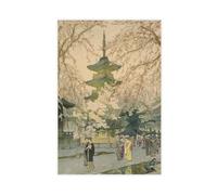 ANFOTCM Ohara Shoson,A Glimpse Of Ueno Park,japanese Painting Poster for Room Aesthetics Canvas Wall Art Poster And Print 24x36inch(60x90cm)