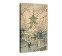 ANFOTCM Ohara Shoson,A Glimpse Of Ueno Park,japanese Painting Vintage Wall Decoration Famous Oil Paintings for Living Room Classic Artwork Pictures Home Decor 16x24inch(40x60cm)