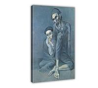 ANFOTCM Pablo Picasso,Old Jew And A Boy,Blind Beggar with A Boy, Canvas Poster Wall Art Decor Print Picture Paintings for Living Room Bedroom Decoration 24x36inch(60x90cm)