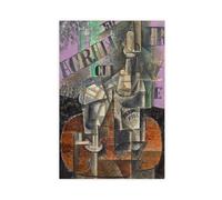 ANFOTCM Pablo Picasso,Table in A Cafe,Bottle of Pernod, Poster Canvas Artwork Prints Rustic Farmhouse Decorations for Living Room Bathroom Bedroom 12x18inch(30x45cm)