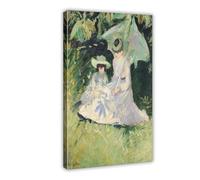 ANFOTCM Paul Cesar Helleu,Madame Helleu And Her Daughter at The Chateau of Boudran, Poster Canvas Artwork Prints Rustic Farmhouse Decorations for Living Room Bathroom Bedroom 24x36inch(60x90cm)