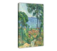 ANFOTCM Paul Cezanne,Vue Sur L Estaque Et Le Chateau D If, Vintage Wall Decoration Famous Oil Paintings for Living Room Classic Artwork Pictures Home Decor 12x18inch(30x45cm)