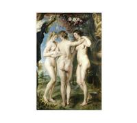 ANFOTCM Peter Paul Rubens,The Three Graces, 1635, Poster Canvas Artwork Prints Rustic Farmhouse Decorations for Living Room Bathroom Bedroom 12x18inch(30x45cm)