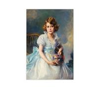 ANFOTCM Philip De Laszlo,Queen Elizabeth II,when Princess Elizabeth of York Canvas Poster Wall Art Decor Print Picture Paintings for Living Room Bedroom Decoration 20x30inch(50x75cm)