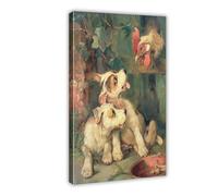ANFOTCM Philip Eustace Stretton,Three's A Crowd, Vintage Wall Decoration Famous Oil Paintings for Living Room Classic Artwork Pictures Home Decor 20x30inch(50x75cm)