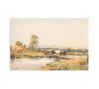 ANFOTCM Robert Thorne Waite_ Vintage Farm Oil Painting, Gilt Frame Canvas Poster Wall Art Bedroom Decor Office Room Kitchen Decor Gift 12x18inch(30x45cm)