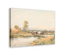 ANFOTCM Robert Thorne Waite_ Vintage Farm Oil Painting, Gilt Frame Modern Wall Prints Abstract Geometric Minimalist Art Framed Canvas Prints For Office Bedroom Wall Decor 24x36inch(60x90cm)